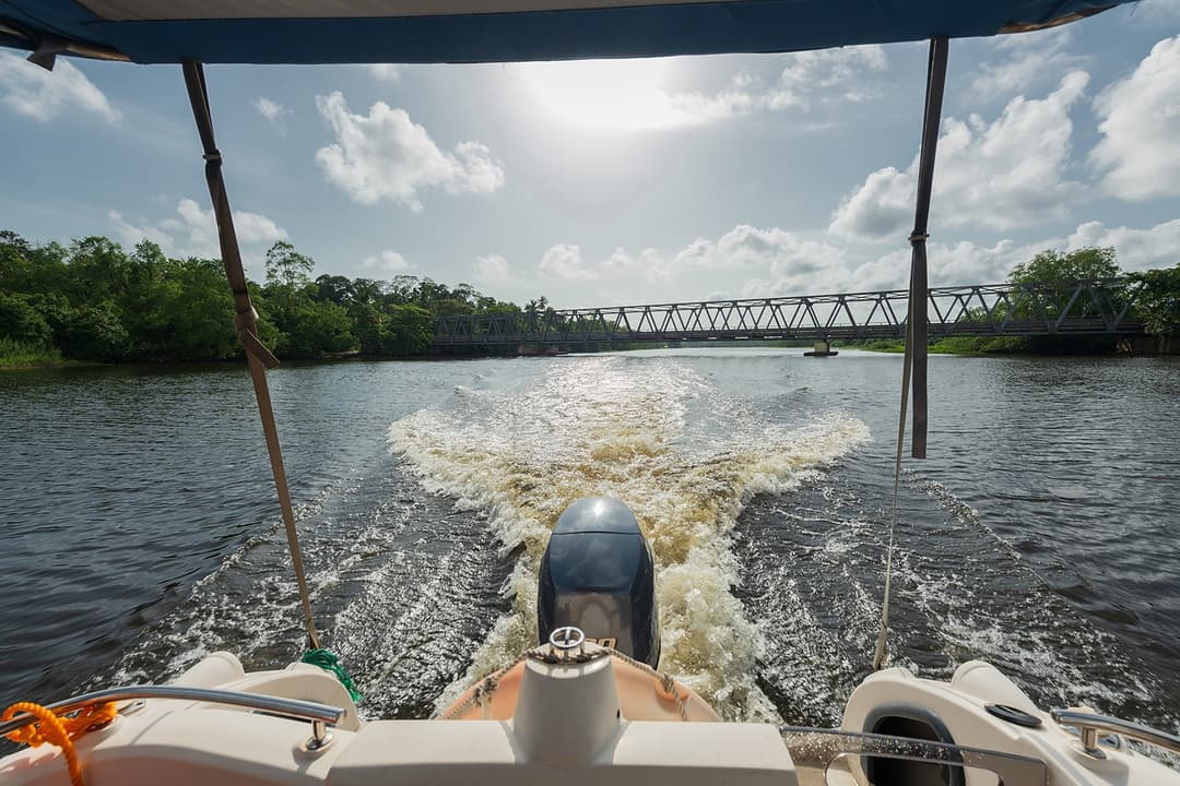 Private boat ride on open Bolgoda Lake waters from a luxury villa Sri Lanka