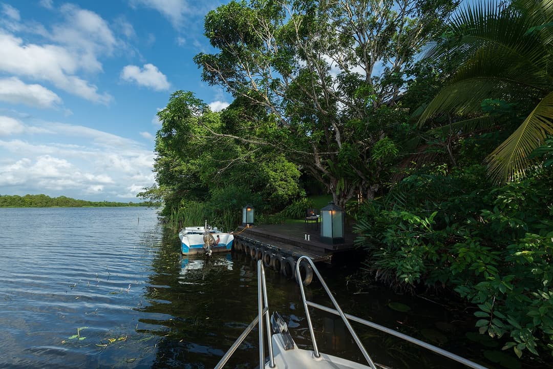 Celeste Bolgoda private jetty extending into Bolgoda Lake near Panadura