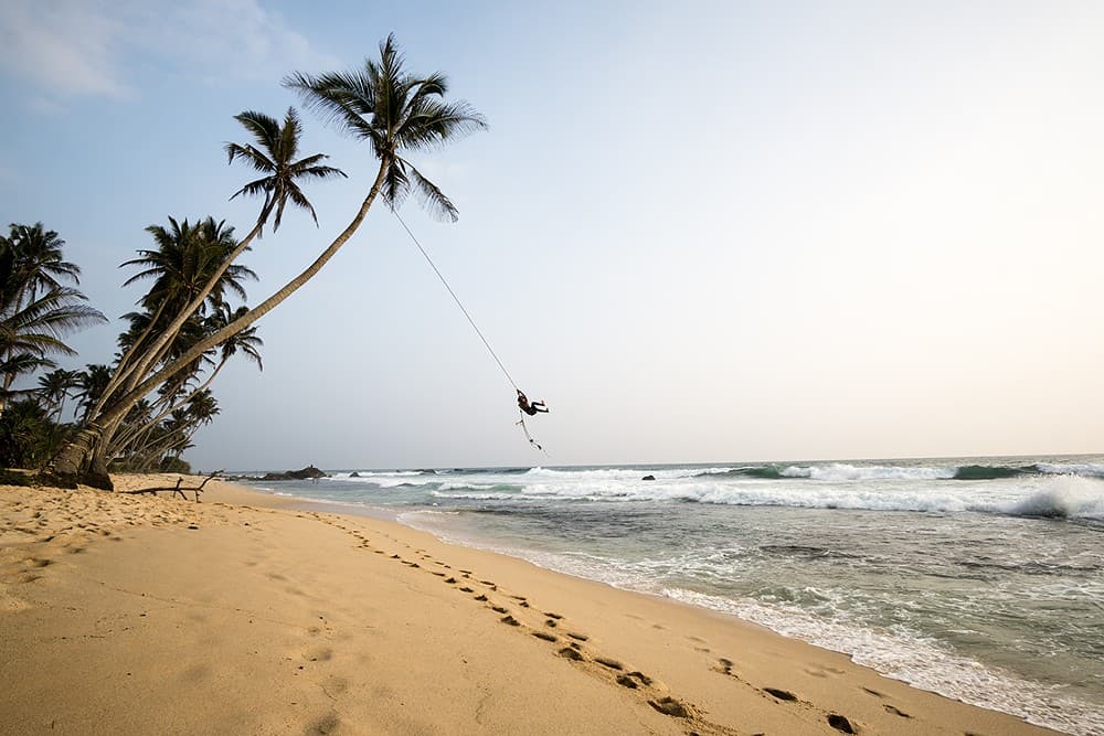 Dalwalla rope swing unawatuna beach sri lanka