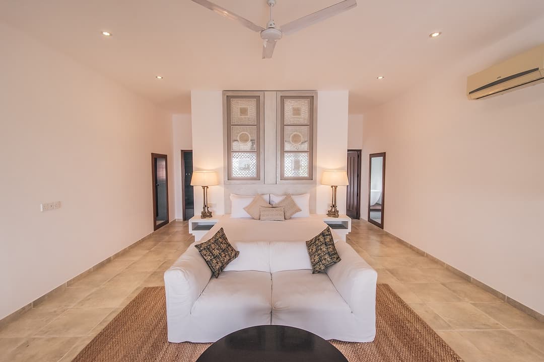 Open-plan bedroom area in natural daylight