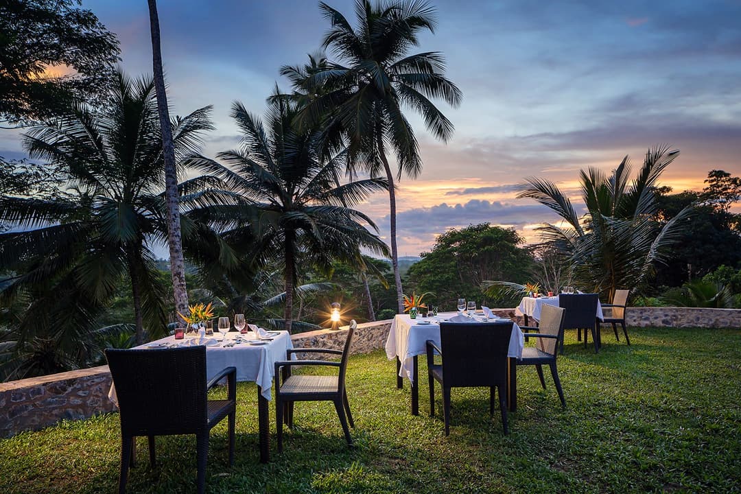 Kahanda Kanda open pavilion lounge with tea estate view
