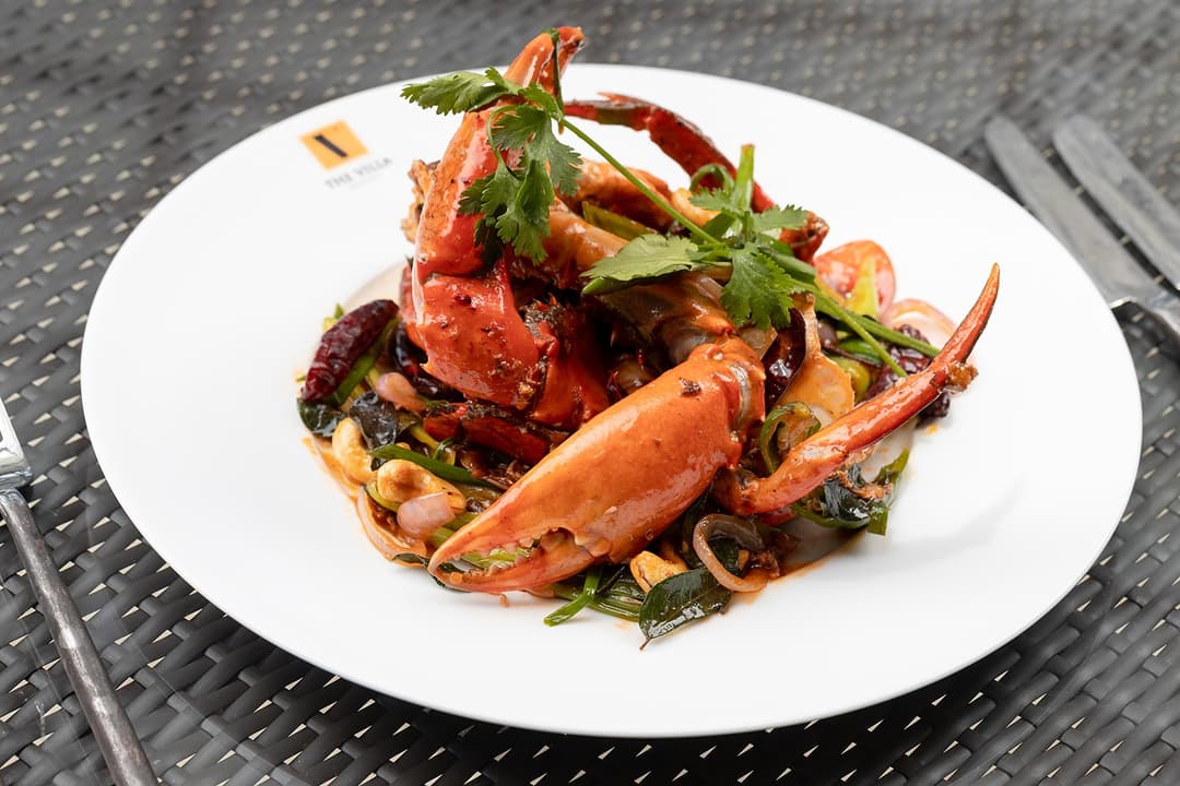 Signature crab and lobster dish from Heritage House Bentota restaurant, Sri Lanka