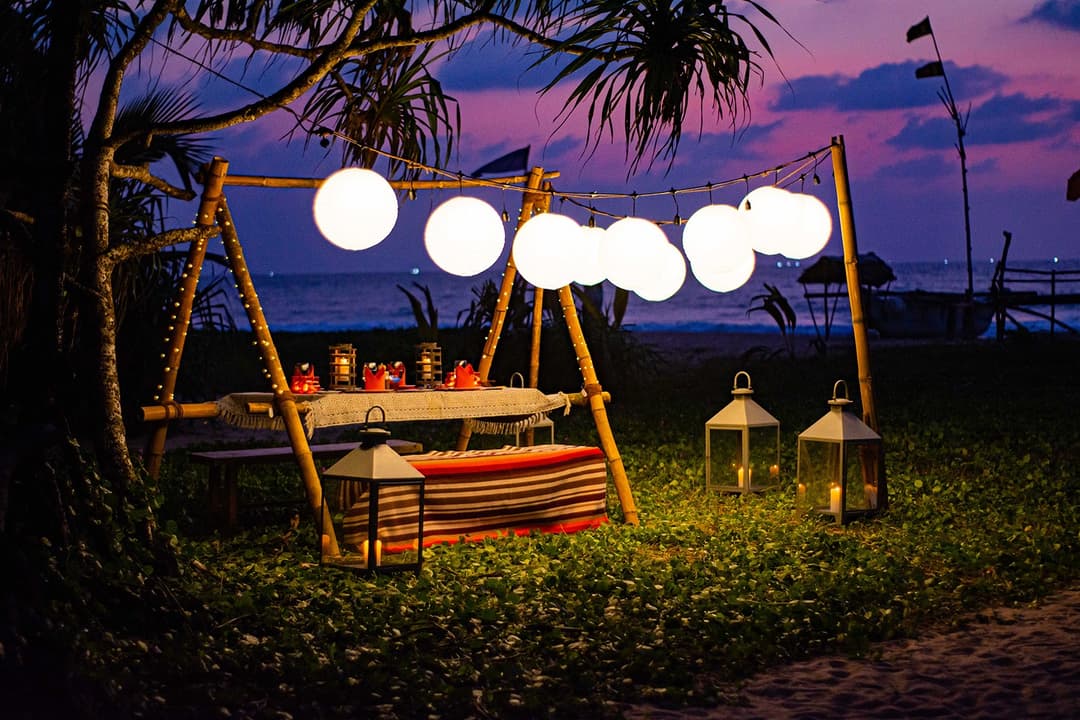 Heritage House Bentota themed outdoor dining night