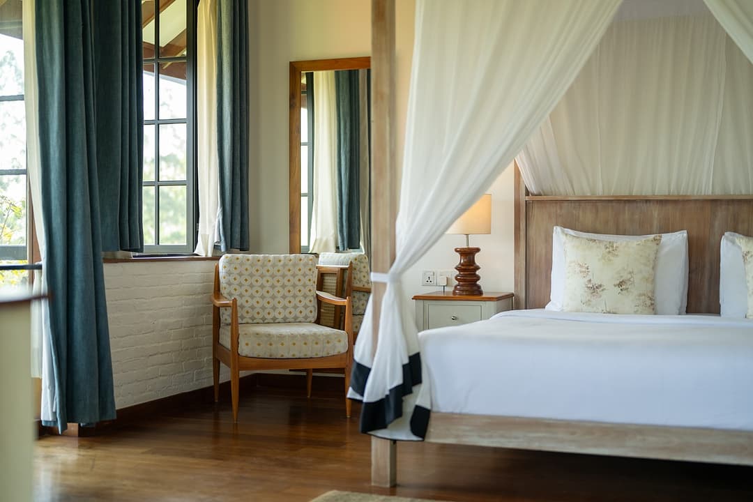 Osborne suite with morning mountain light at Camellia Hills, Dickoya, Sri Lanka