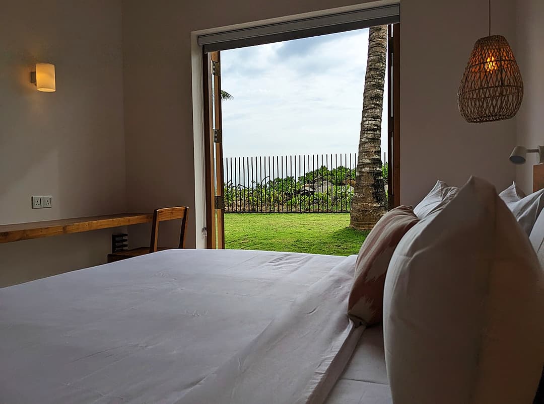 King bedroom with ocean view angle at Salt and Stone, Ahangama, Koggala, Sri Lanka