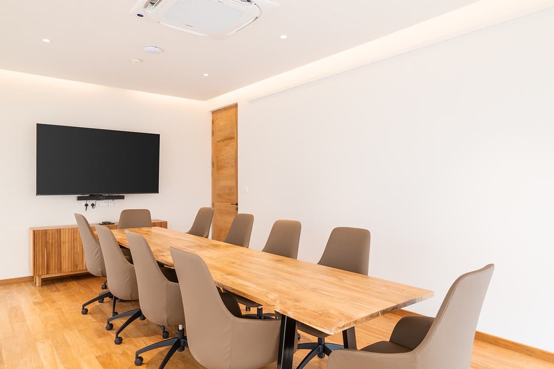 Wide meeting room with ergonomic chairs at Asaya Sands, Mirissa, Sri Lanka