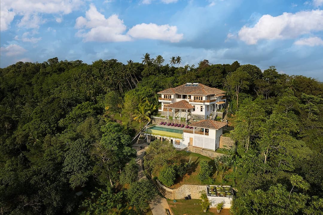 Aerial overview with landscape, The Divine Villa Talpe