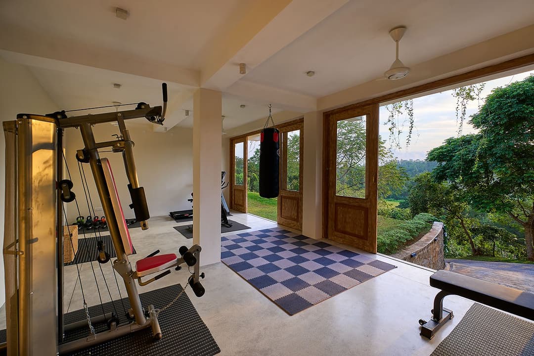 Fitness gym wide view, The Divine Villa Talpe