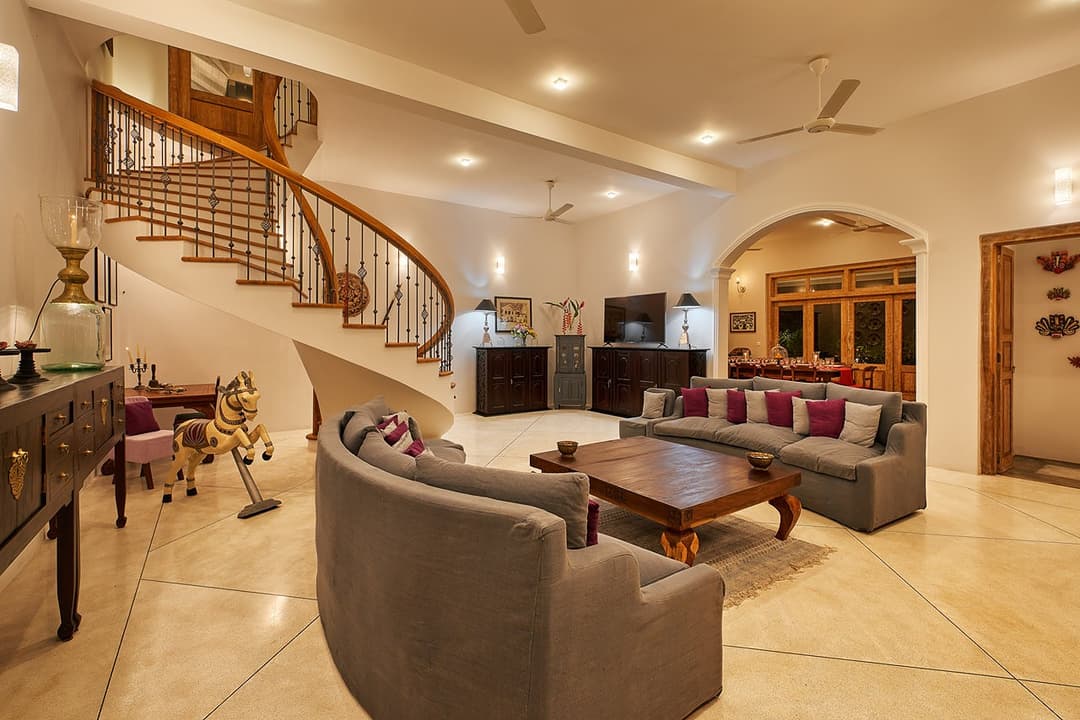 Living area sofas wide angle, The Divine Villa Talpe