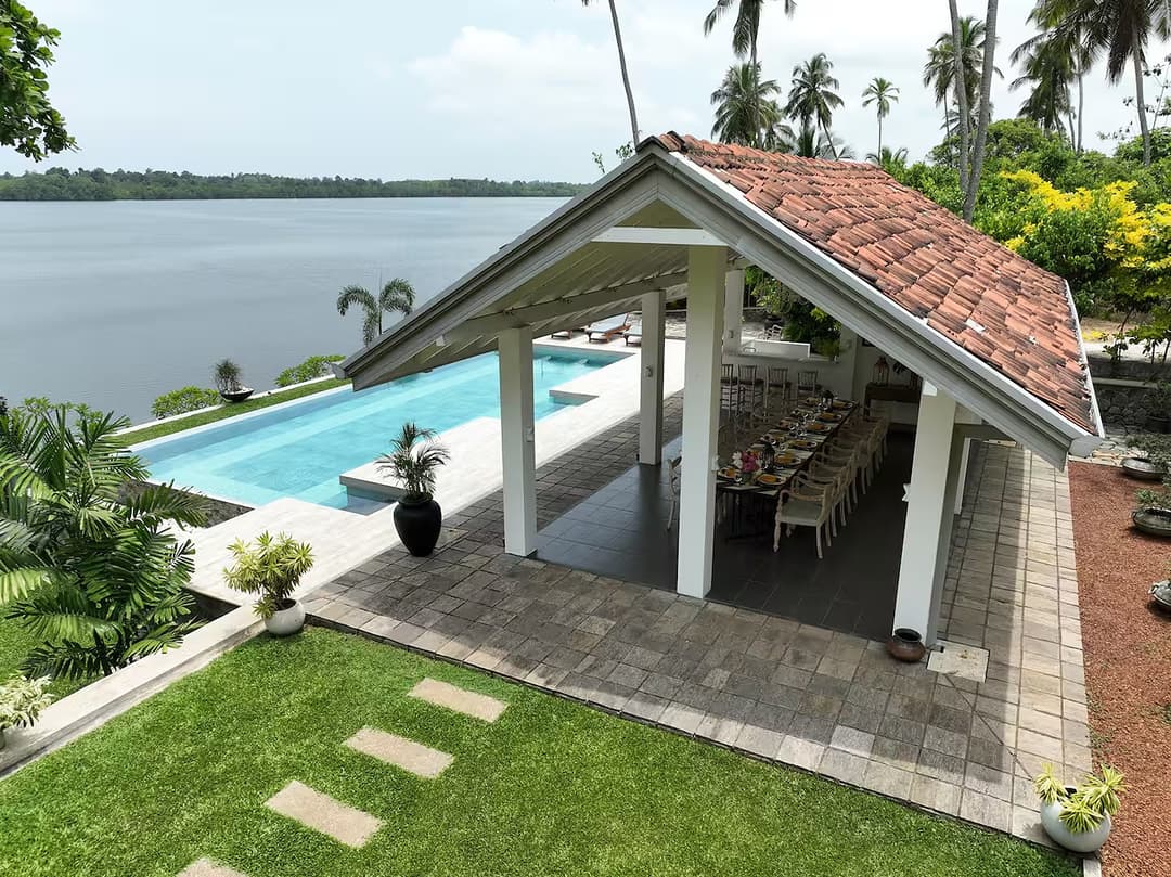 Aerial view with river and pool, The Niche Hikkaduwa