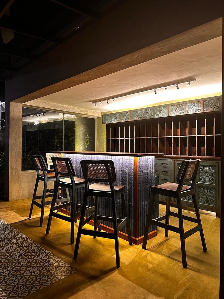 Bar interior warm lit, The Niche Hikkaduwa villa