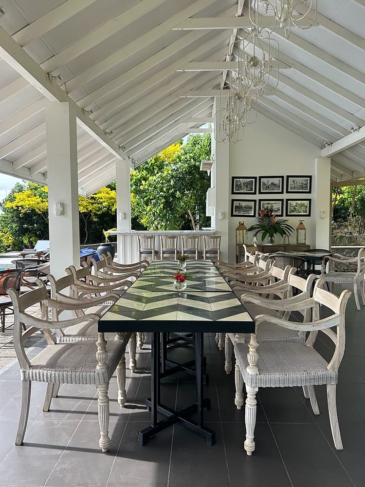 Dining area with chevron floor pavilion, Niche Hikkaduwa