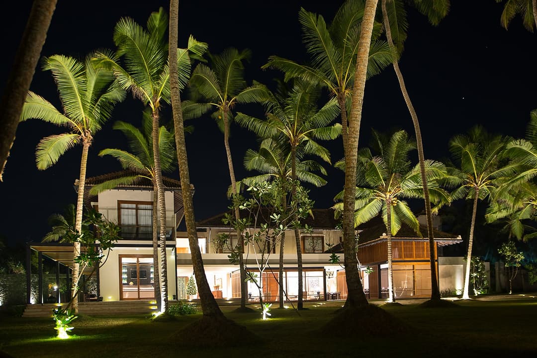 Villa exterior at night wide view, The Villa by CC Wadduwa