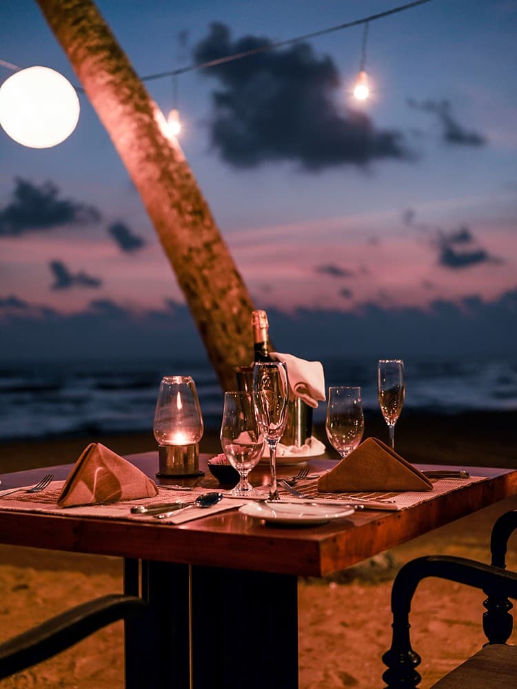 Sunset rooftop dining, The Villa by CC Wadduwa