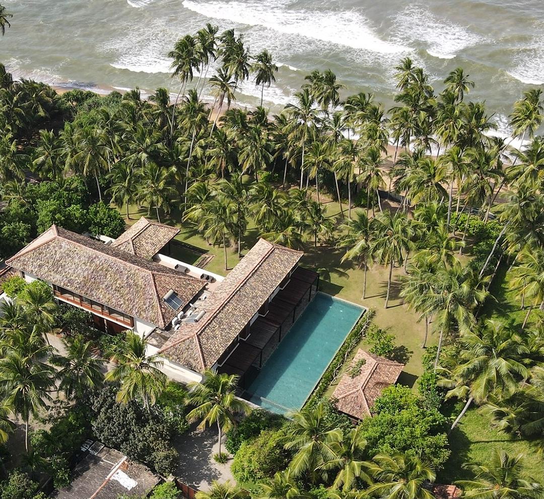 Full length pool aerial top shot