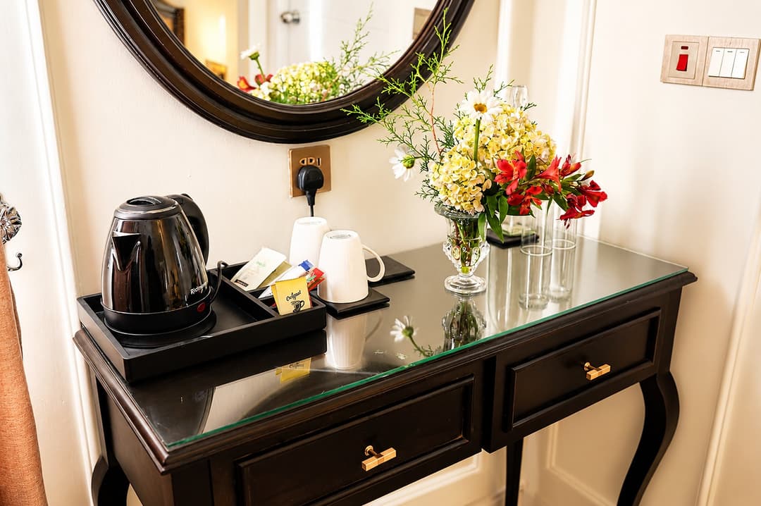 Vanity with flowers and tea set, The Mystique Nuwara Eliya