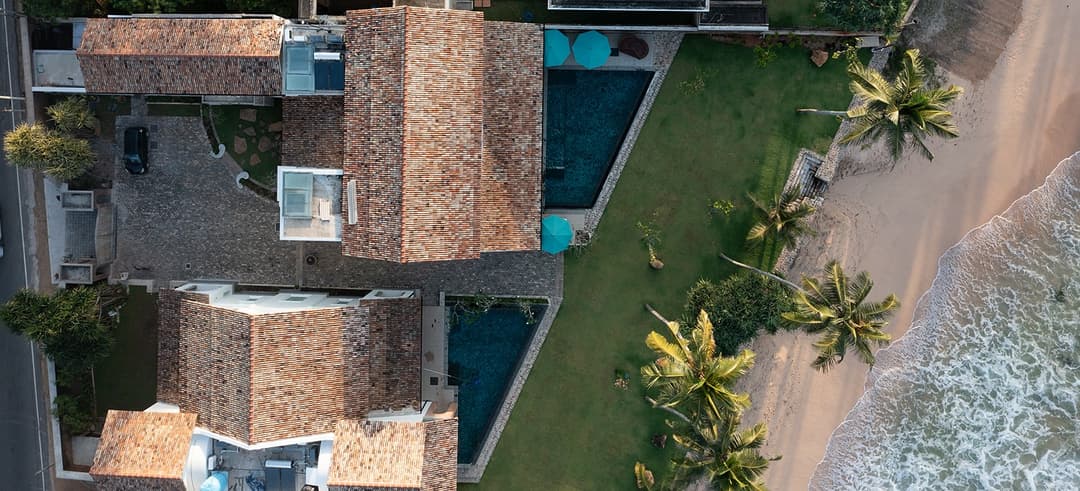 Pool aerial overhead, Candella House Talpe