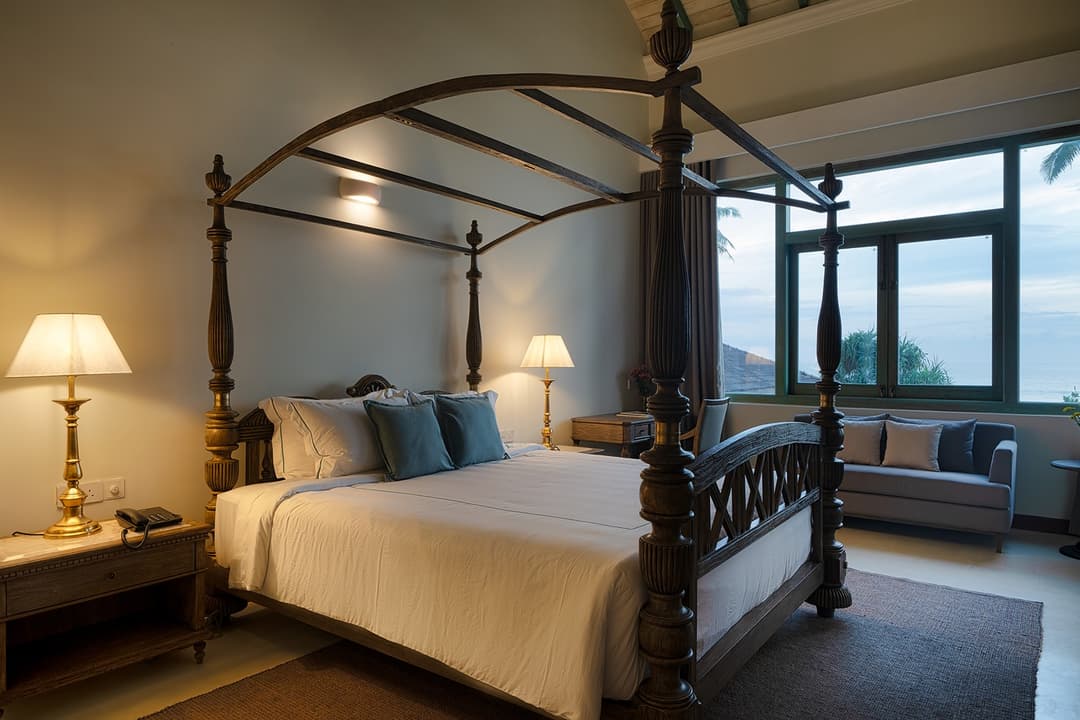 Four-poster bedroom second angle, Candella House Talpe