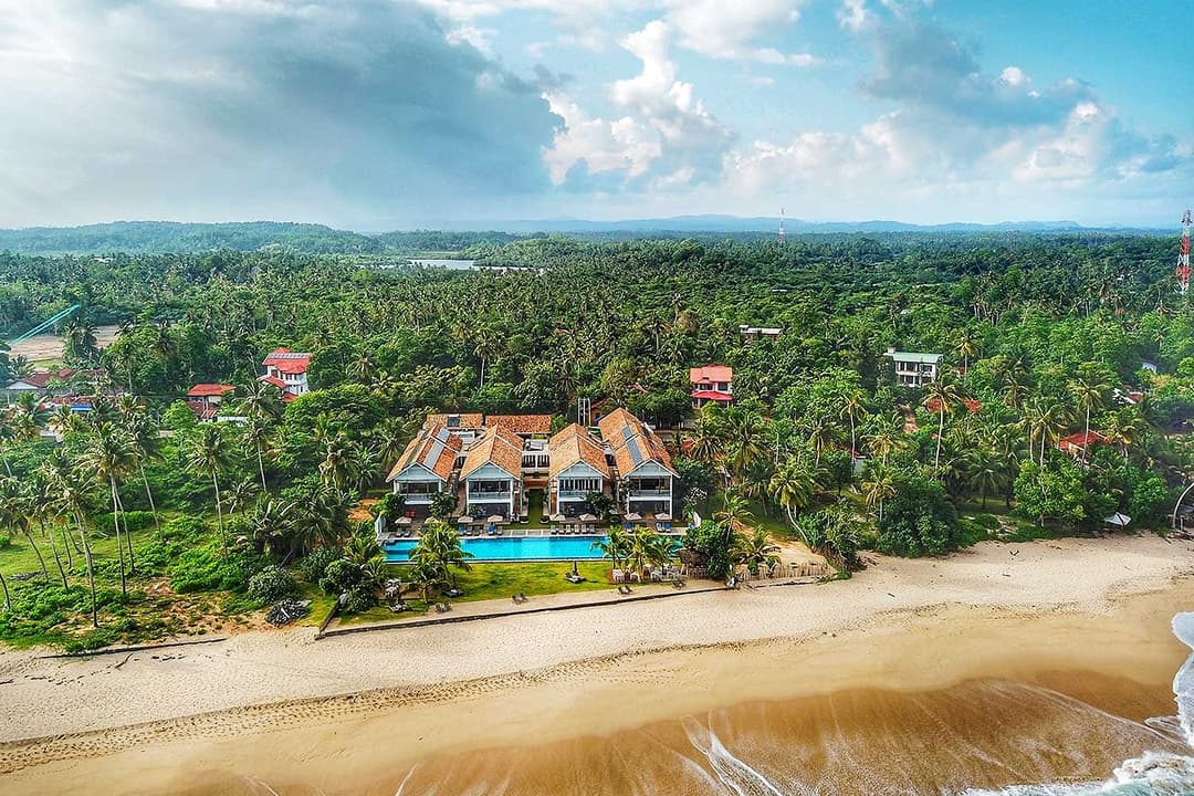 Villas aerial and beach, Sri Sharavi Beach Villas Mirissa
