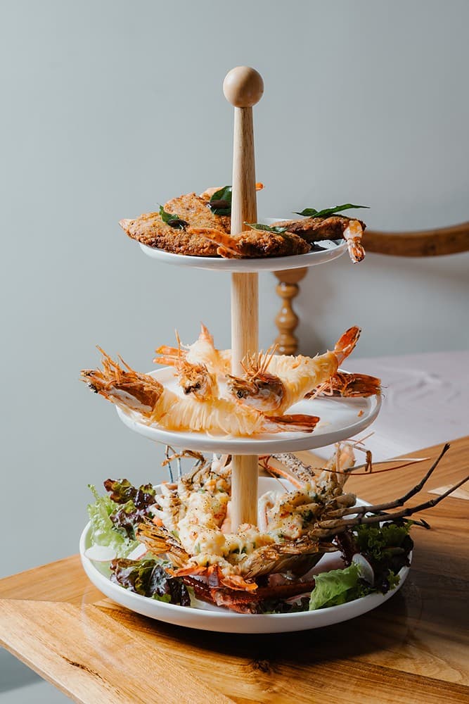 Afternoon tea tiered stand, Padmaraga Galle Fort