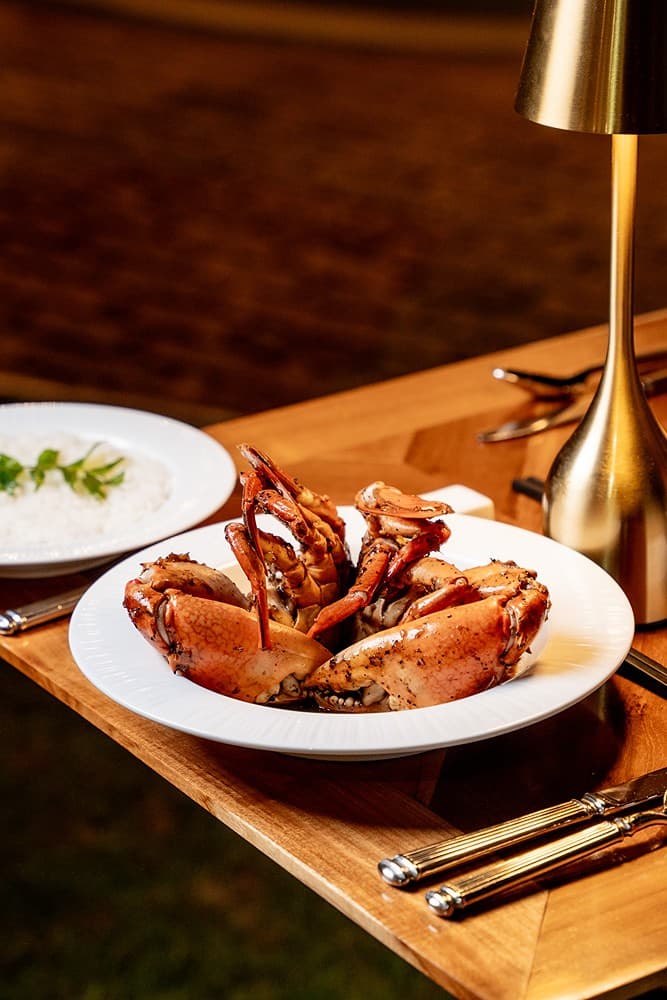 Crab dish at Japanese restaurant, Padmaraga Galle Fort