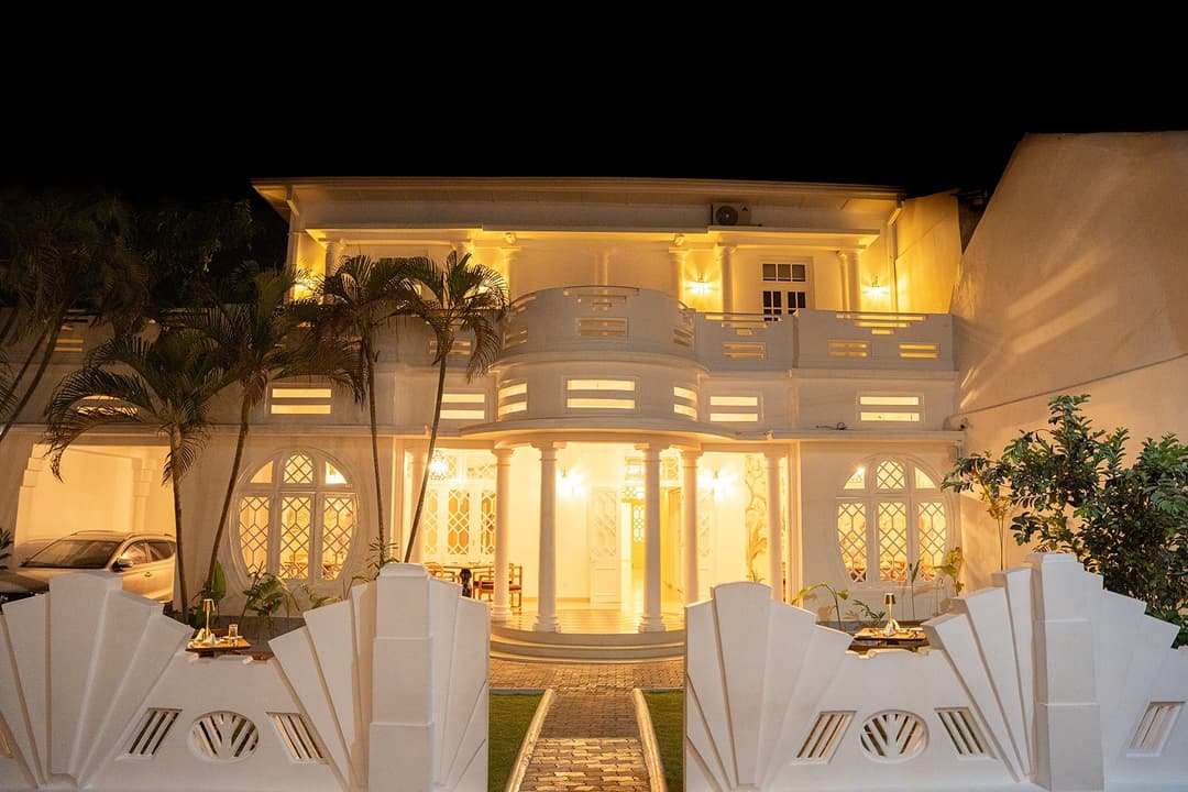 Villa exterior with event setup, Padmaraga Galle Fort