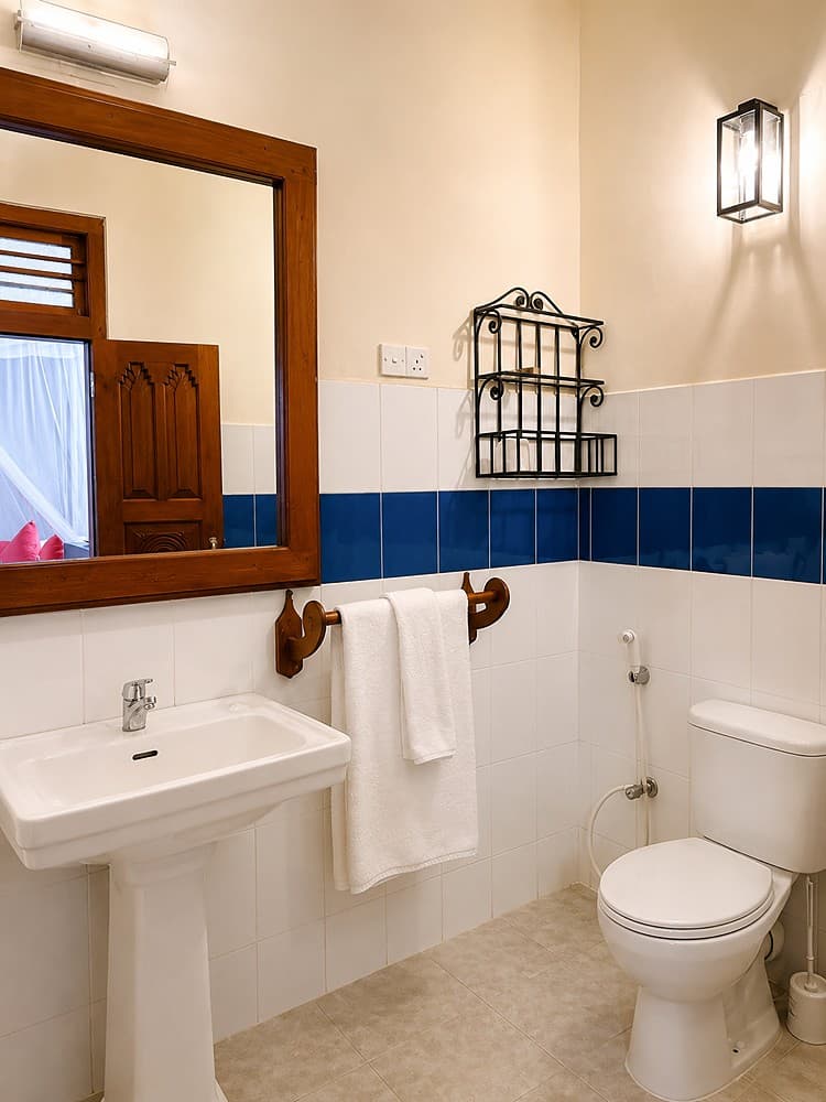 Koggala Lake bathroom with sink and mirror portrait view