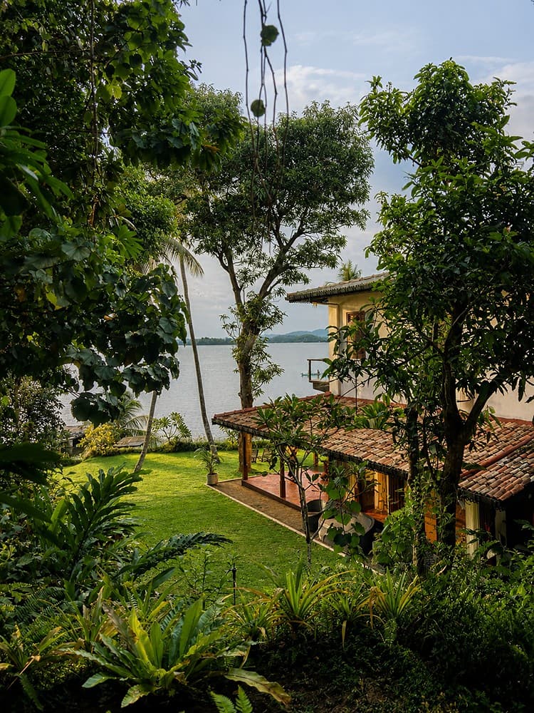 Kingfisher House Koggala garden lake view