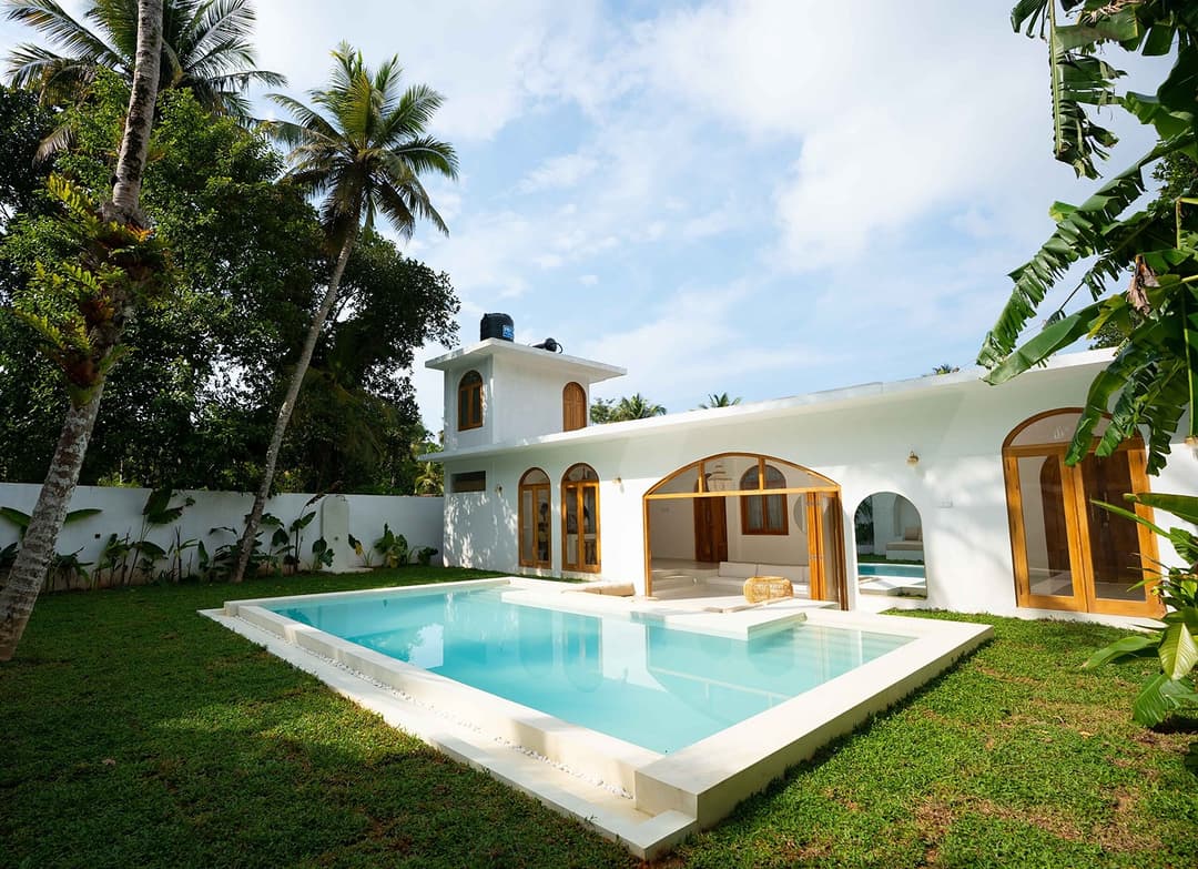 Arco House Ahangama exterior pool with garden path