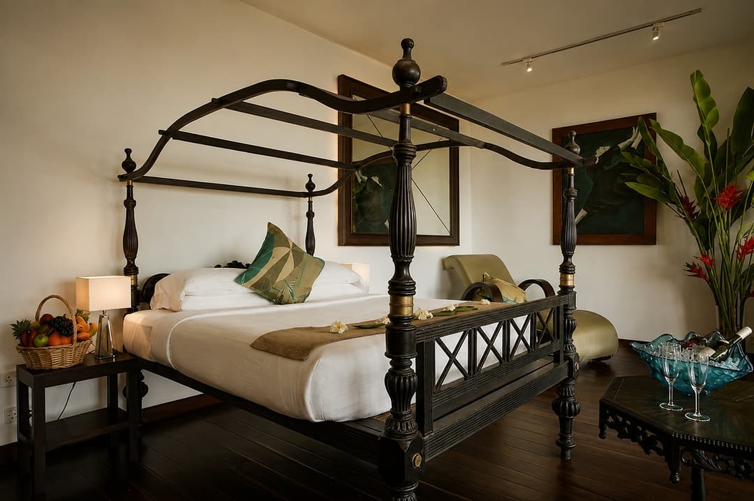Mirissa bedroom with four poster bed interior