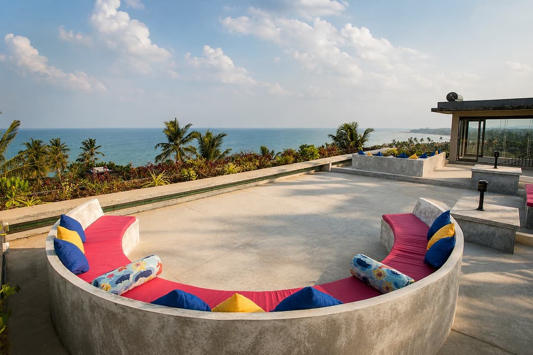 Mirissa rooftop lounge seating with view