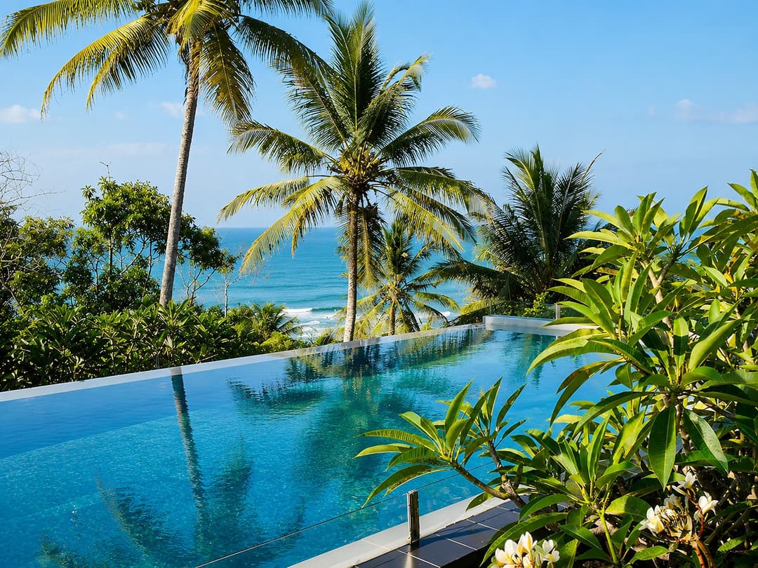 The Cape Mirissa infinity pool overlooking the coast