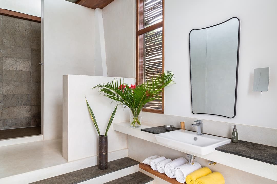 Tri Ahangama Lake Villa bathroom sink interior
