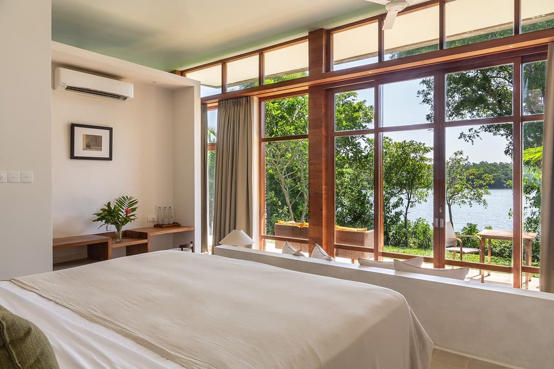 Tri Ahangama Lake Villa bedroom corner view