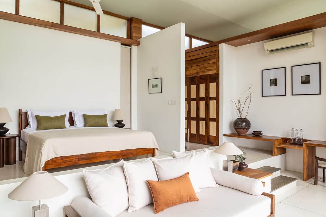 Tri Ahangama Lake Villa with Pool bedroom sofa