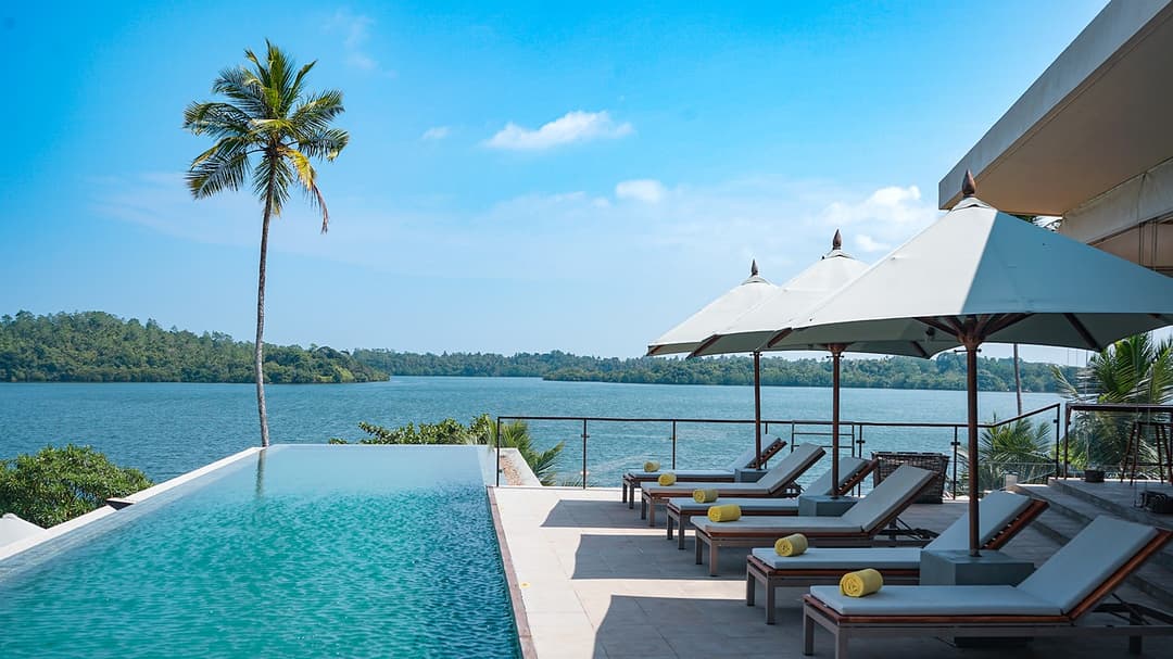 Tri Ahangama main pool daytime palm view