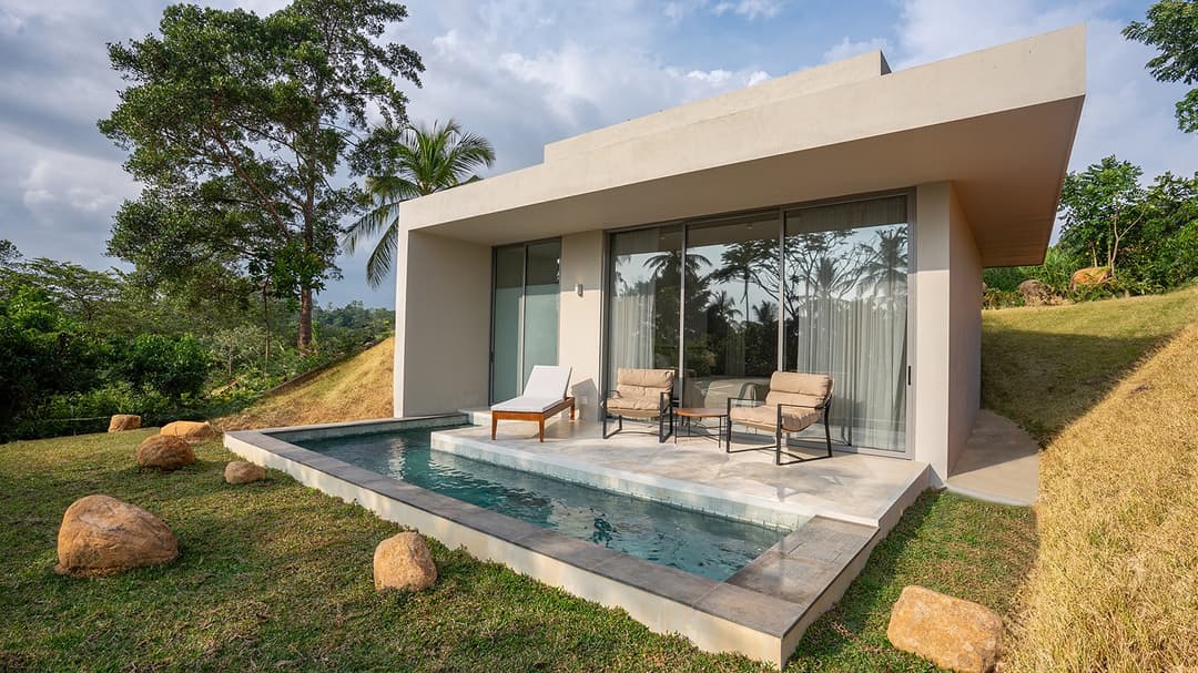 Tri Ahangama Sunset Villa with Pool exterior rocks