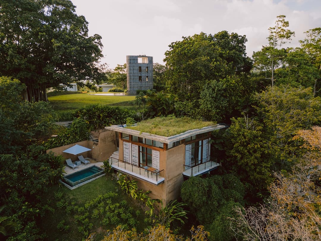 Tri Ahangama Tri Villa with Pool aerial view