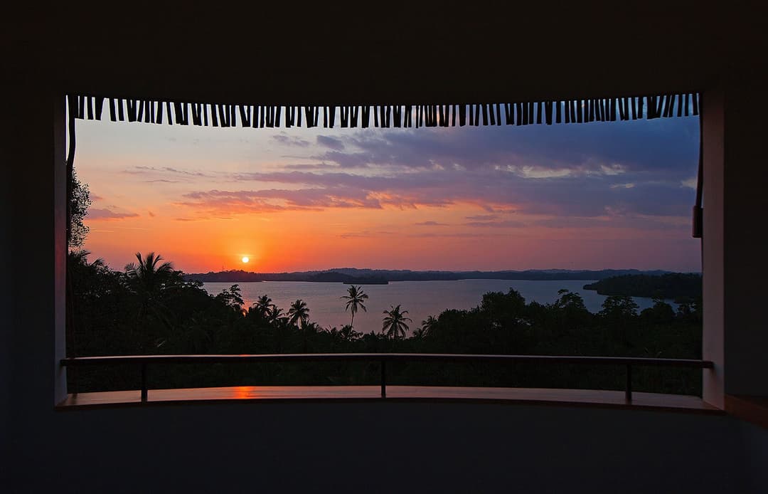 Tri Ahangama Water Tower balcony at sunset