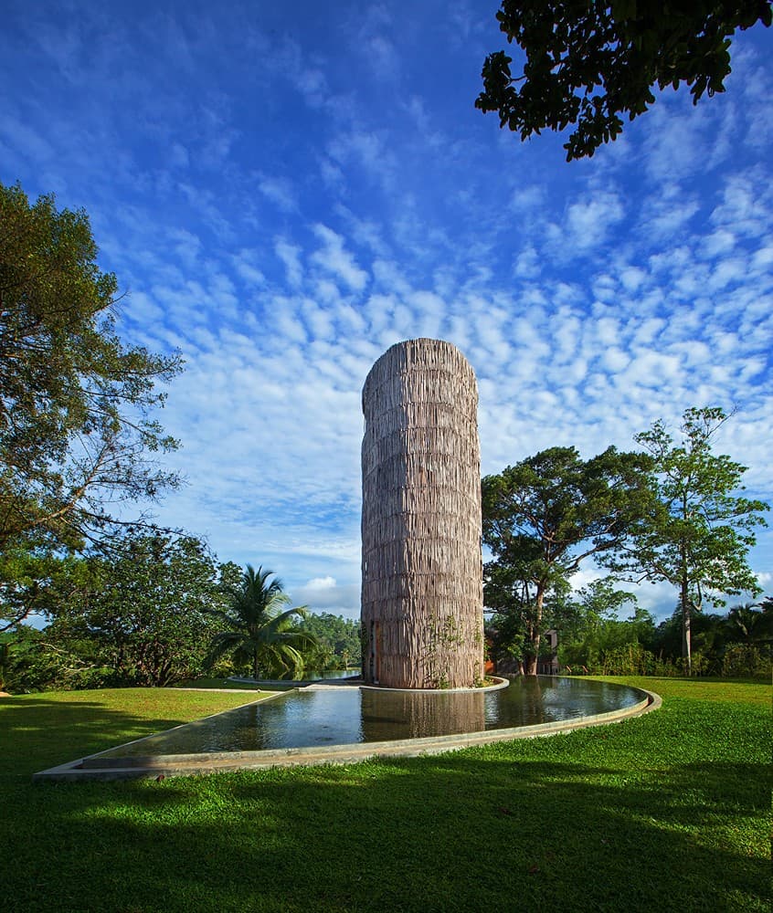 Tri Ahangama Water Tower exterior with reflecting pool