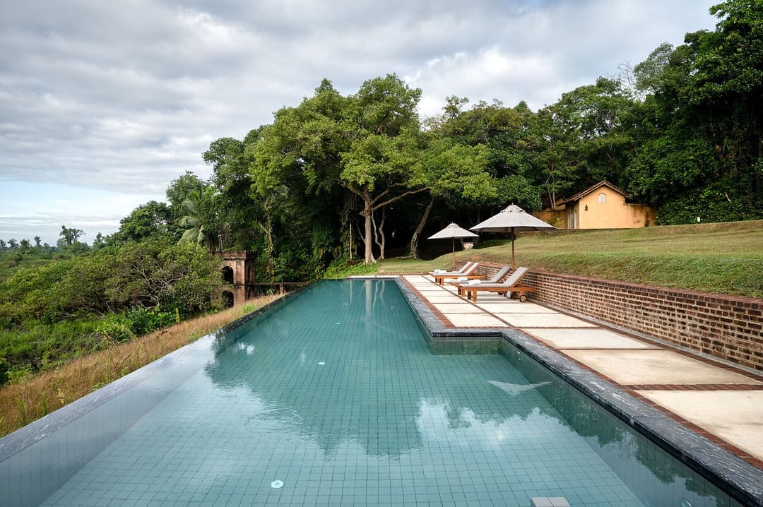 Lunuganga Bentota pool and garden by day
