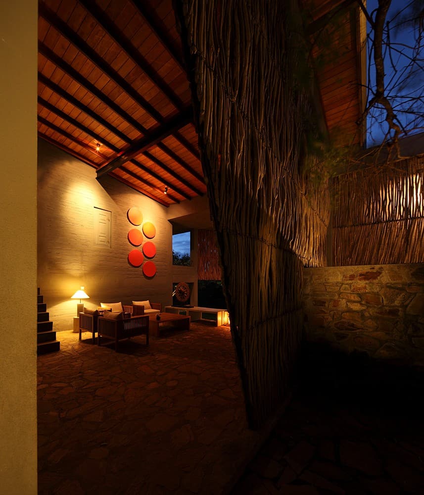 Digana corridor with lantern lit interior