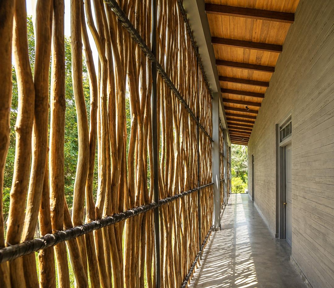 Digana corridor with bamboo screen wall