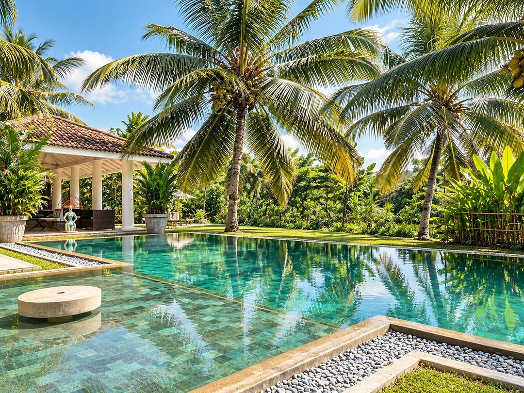 Duwa House Ahangama long pool with round pool view