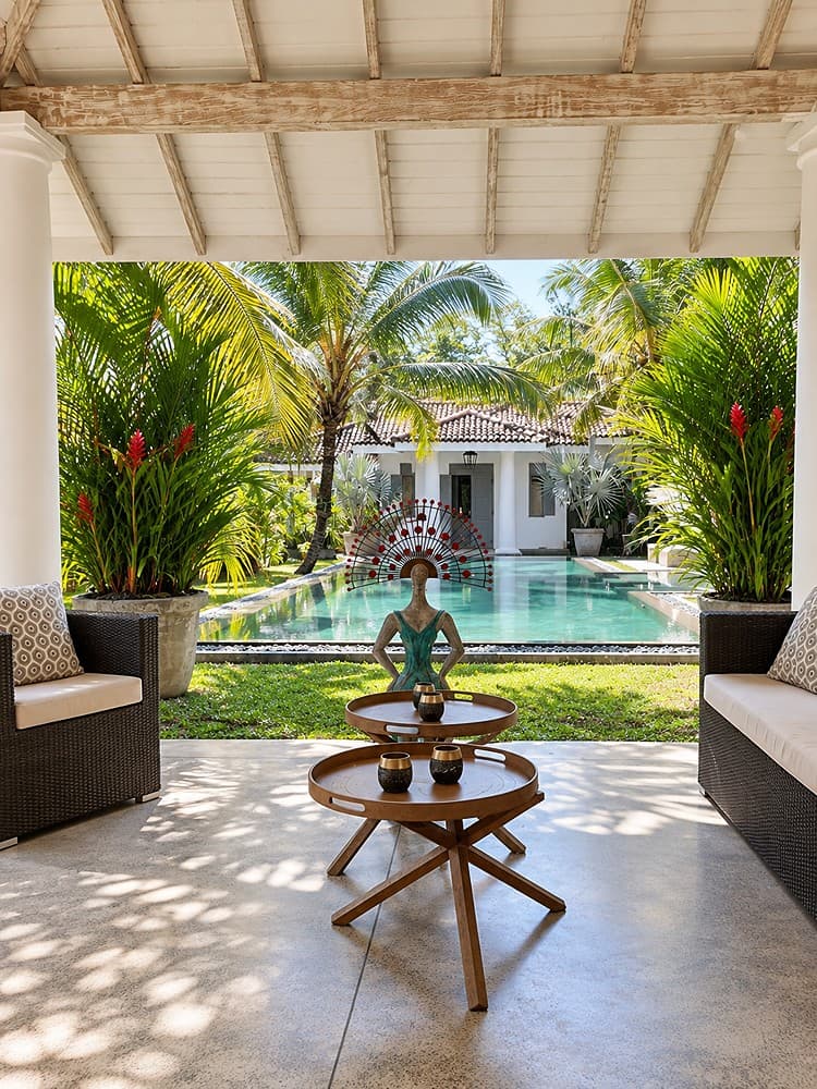 Ahangama veranda seating with pool view