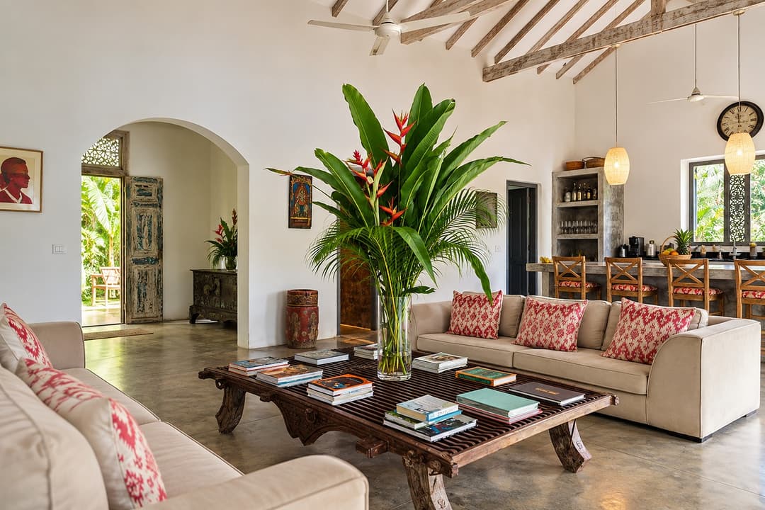 Ahangama living room wide interior view