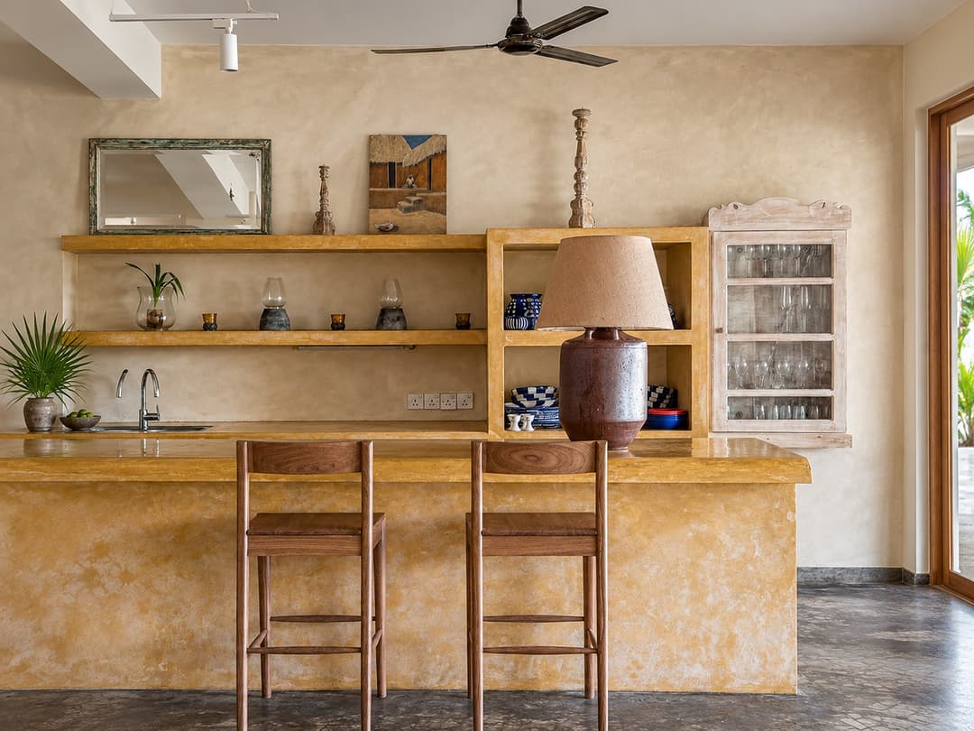 Villa Marisol bar and kitchenette interior