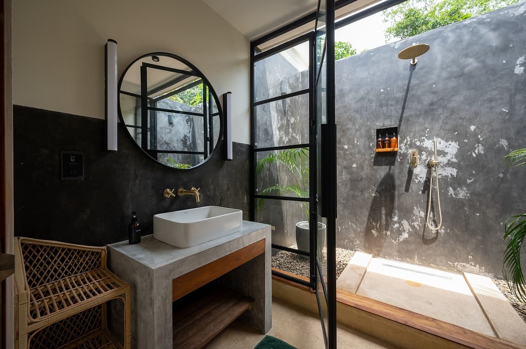 Talpe bathroom sink and mirror stone alternate view