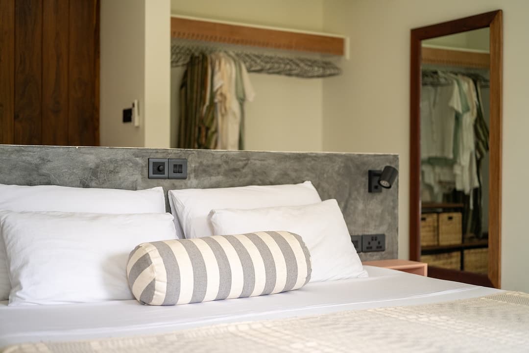 Talpe bedroom bed pillow detail