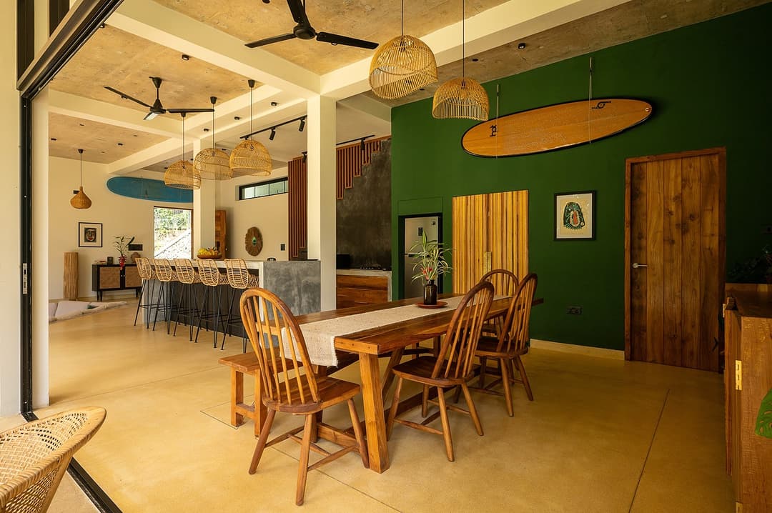 Talpe dining room green wall view